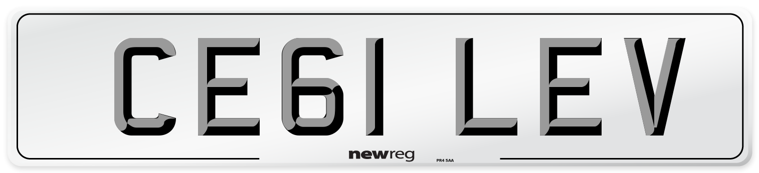 CE61 LEV Number Plate from New Reg